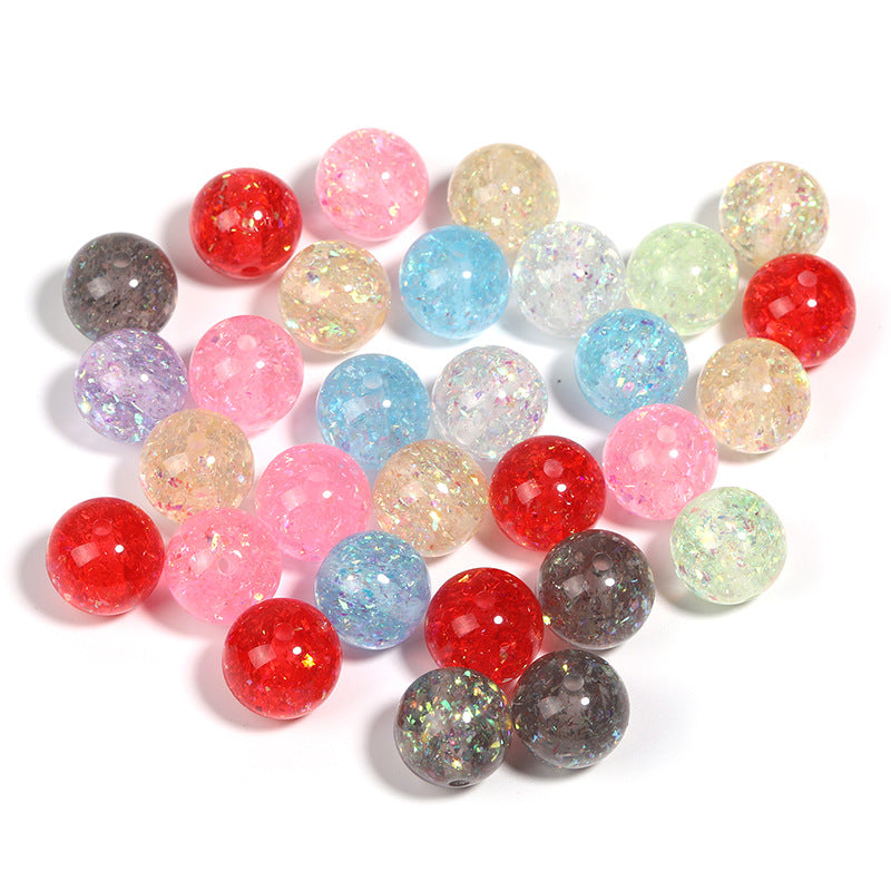 Wholesale 100pcs 16mm high gloss acrylic cylindrical gold foil sequins through hole beads diy mobile phone chain keychain beads loose beads